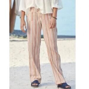 Sundance Gigi Cotton Gauzy Multicolor Striped Cabana Pants Button Fly Size XS